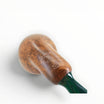 Floppypipe Chacom Reverse Calabash pipe, brown briar wood, matte finish, green marbled acrylic stem.