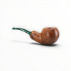 Floppypipe Chacom Reverse Calabash pipe, brown matte briar wood bowl with green acrylic stem. Unique cooling chamber.