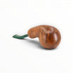 Floppypipe Pipa Chacom Reverse Calabash in brown briar wood with a green acrylic mouthpiece. Smooth matte finish.