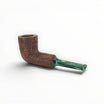 Floppypipe Chacom Reverse Calabash Sabbiata Marrone Chubby Dublin pipe with brown sandblasted briar and green marbled acrylic stem.