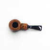 Floppypipe Chacom Reverse Calabash pipe, brown matte briar wood with black acrylic stem and internal expansion chamber.