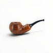 Floppypipe Chacom Reverse Calabash pipe, brown matte briar wood with black acrylic stem. Features internal expansion chamber for cooler smoke.