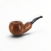 Floppypipe Chacom Reverse Calabash pipe, brown matte briar wood with black acrylic stem. Features internal expansion chamber.
