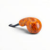 Floppypipe Chacom Reverse Calabash pipe, smooth matte orange briar wood with black acrylic stem. Unique French design.