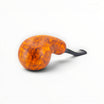 Floppypipe Chacom Reverse Calabash pipe, matte orange briar wood with black acrylic stem. Bent Apple shape.