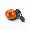 Floppypipe Chacom Reverse Calabash pipe, smooth matte orange briar bowl with a black acrylic mouthpiece.
