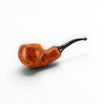 Floppypipe Chacom Reverse Calabash pipe, smooth matte orange briar wood with a black acrylic stem. Features internal expansion chamber for cooler smoke.