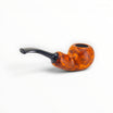 Floppypipe Chacom Reverse Calabash pipe, smooth matte orange briar wood with black acrylic stem.