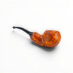 Floppypipe Chacom Reverse Calabash pipe, smooth matte orange briar bowl with black acrylic stem. French made.