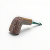 Floppypipe Pipa Chacom Reverse Calabash Sabbiata Marrone, Chubby Dublin shape, brown sandblasted briar, green acrylic stem.