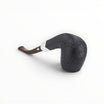 Floppypipe Chacom Sabbiata 101 bent billiard pipe with dark sandblasted briar, nickel band and cumberland mouthpiece.