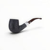 Chacom Sabbiata 101 Bent Billiard pipe with dark sandblasted briar, nickel ferrule, and cumberland acrylic stem.