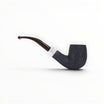 Floppypipe Chacom Sabbiata 101 Bent Billiard pipe with dark sandblasted briar, nickel band, and cumberland mouthpiece.