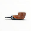 Floppypipe Pipa Talamona Reverse Special Calabash Dublin pipe, smooth natural briar with black and white graphic stem.