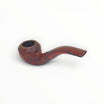 Alfred Dunhill "The White Spot" Cumberland 2108 Bent Rhodesian pipe, sandblasted brown briar with red-streaked ebonite stem.