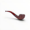 Alfred Dunhill "The White Spot" Cumberland 2108 Bent Rhodesian pipe, sandblasted dark brown briar with red ebonite stem.