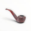 Alfred Dunhill "The White Spot" Cumberland 2108 Bent Rhodesian pipe, sandblasted dark brown briar with red-streaked ebonite stem.