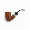 Pipa Floppypipe Mastro de Paja 1978 Bent Billiard in radica liscia con ghiera in argento 925 e bocchino nero