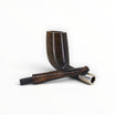 Floppypipe Pipa Paronelli 80th Anniversary Morta (Bog Oak) Stand Up pipe, limited edition 20/80. Black fossilized oak with silver band and horn mouthpiece.