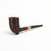 Floppypipe Pipa Paronelli 80th Anniversary limited edition pipe, dark sandblasted bowl, smooth natural briar shank, silver band, and horn stem.