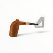 Floppypipe Pipa Paronelli 80th Anniversary limited edition pipe, stand up shape, clear sandblasted briar with smooth briar shank and horn stem.