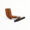 Floppypipe Pipa Paronelli 80th Anniversary limited edition pipe, clear sandblasted briar with smooth section, silver band, horn stem, 62/80