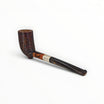 Floppypipe Pipa Paronelli 80th Anniversary limited edition pipe, dark sandblasted briar with smooth natural root wood shank and silver band, natural horn stem.