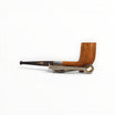Floppypipe Pipa Paronelli 80th Anniversary limited edition pipe. Natural light-sanded briar bowl, smooth briar shank, silver band, and horn stem with wood dot.