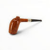 Floppypipe Pipa Paronelli 80th Anniversary Stand Up pipe in natural smooth briar with silver band and horn stem, limited edition 55/80.