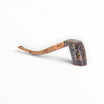 Floppypipe Pipa Paronelli Belle Epoque Sabbiata, bent Churchwarden pipe with dark sandblasted bowl and marbled amber/caramel mouthpiece.