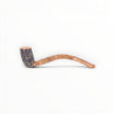 Floppypipe Pipa Paronelli Belle Epoque Sabbiata, bent Churchwarden pipe with dark sandblasted bowl and amber/caramel marbled mouthpiece. Made in Italy.
