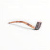 Floppypipe Pipa Paronelli Belle Epoque Sabbiata, bent Churchwarden pipe with dark sandblasted bowl and amber/caramel marbled mouthpiece.