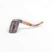 Pipa Paronelli Belle Epoque Sabbiata, bent Churchwarden in metacrilato ambra e caramello, finitura sabbiata scura.