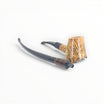 Floppypipe Pipa Paronelli churchwarden pipe with half rusticated natural briar bowl and black acrylic stem, includes short and long mouthpieces.