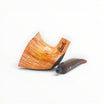 Floppypipe Pipa Paronelli Dublin Semi Curva in radica con finitura half rusticated e bocchino in metacrilato nero.