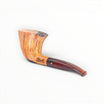 Floppypipe Pipa Paronelli Half Rusticated Dublin Semi Curva, handmade in Italy. Features a smooth light top and dark rustic bottom bowl, with a dark acrylic stem.