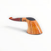 Floppypipe Pipa Paronelli Half Rusticated Dublin Semi Curva, handmade in Italy. Features a dark rustic finish on the bowl base and a light smooth finish on the top, with a black methacrylate stem.