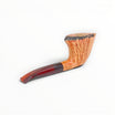 Floppypipe Pipa Paronelli Half Rusticated Dublin Semi Curva in radica con finitura mista scura e chiara, bocchino in metacrilato rosso.