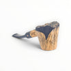 Floppypipe Pipa Paronelli Half Rusticated Stand Up Churchwarden pipe with black mouthpiece and natural wood grain bowl
