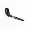 Floppypipe Pipa Paronelli 80th Anniversary Morta (Bog Oak) Stand Up, limited edition 20/80. Black fossilized oak with silver band and horn stem.
