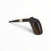 Floppypipe Pipa Paronelli 80th Anniversary Morta (Bog Oak) Stand Up pipe, limited edition 20/80. Black fossilized oak with silver band and horn stem.