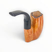 Floppypipe Pipa Paronelli pocket pipe, smooth natural briar wood with black methacrylate mouthpiece, foldable design, stand up base.