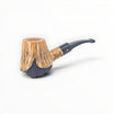 Floppypipe Pipa Paronelli half rusticated churchwarden pipe with a light briar bowl and black rustic base. Includes two mouthpieces.