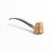 Floppypipe Pipa Paronelli Half Rusticated Stand Up Churchwarden pipe with a light wood bowl and black mouthpiece.
