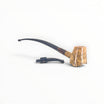 Floppypipe Pipa Paronelli Half Rusticated Stand Up Churchwarden pipe with two mouthpieces, one short and one long.