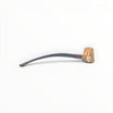 Floppypipe Pipa Paronelli Half Rusticated Stand Up Churchwarden pipe with a natural briar bowl and black mouthpiece.