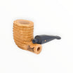Floppypipe Pipa Paronelli Sandstorm Naturale Semi Bent Billiard pipe, natural briar wood with deep sandblasted finish and dark marbled methacrylate mouthpiece.
