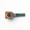 Floppypipe Pipa Paronelli Sandstorm Panel Stand Up, geometric briar pipe with dark marbled mouthpiece and sandblasted finish.