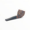 Floppypipe Pipa Paronelli Sandstorm Panel Stand Up, geometric briar wood pipe with dark marbled mouthpiece.