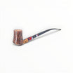 Floppypipe Pipa Paronelli Tulipan Sabbiata, churchwarden pipe with a sandblasted briar bowl and a long methacrylate stem with red, white, and grey accents.